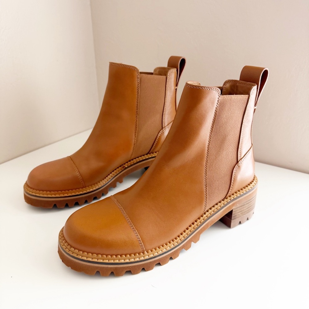 See by Chloe Mallory Tan Chelsea Boots size 41.5 11.5US